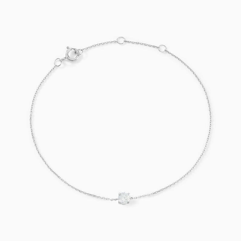 Bracelet Adula Or Blanc Oxyde De Zirconium - Spannringe Damen | OROVIVO