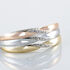 NESIBE Damen Ring Gold Tricolor Gold / Weiß / Rosé 375 (9 Karat) Diamant Weiß 0,02 ct