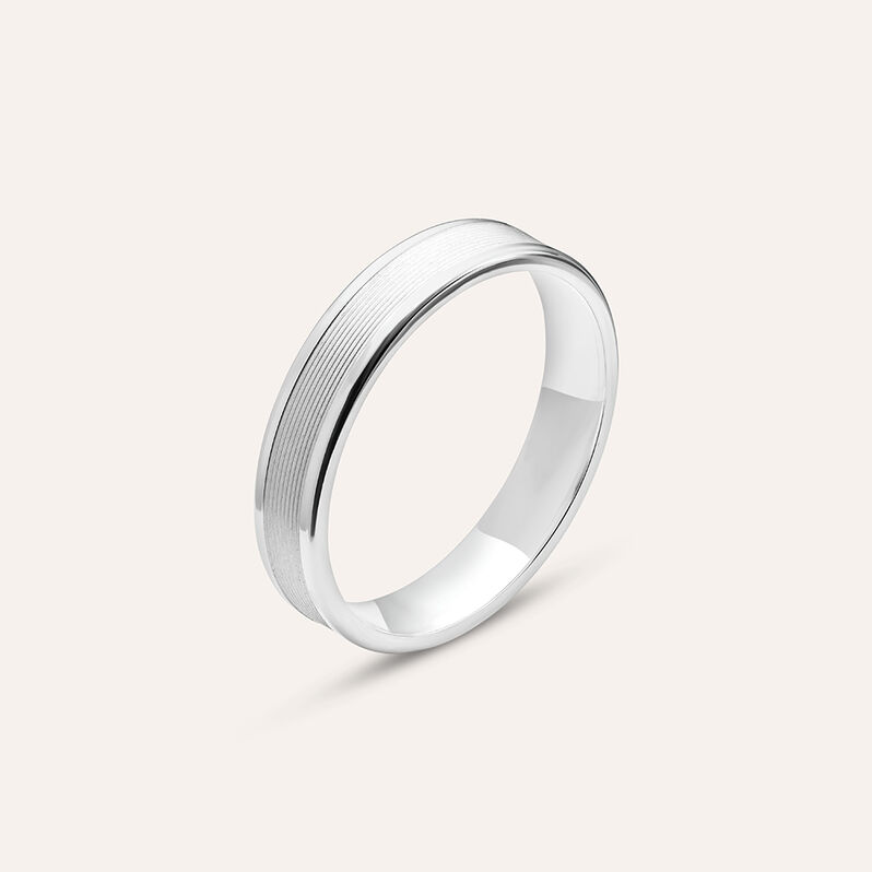 Fede Classica 4 mm Argento Rodiato - Spannringe Herren | OROVIVO