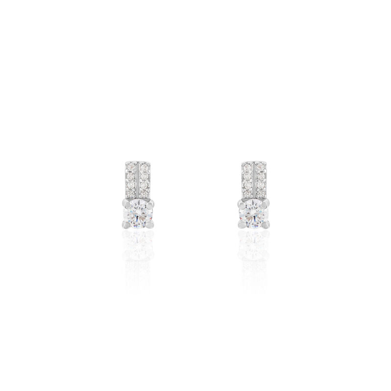 Boucles D'oreilles Puces Unzile Argent Blanc Oxyde De Zirconium - Spannringe Damen | OROVIVO