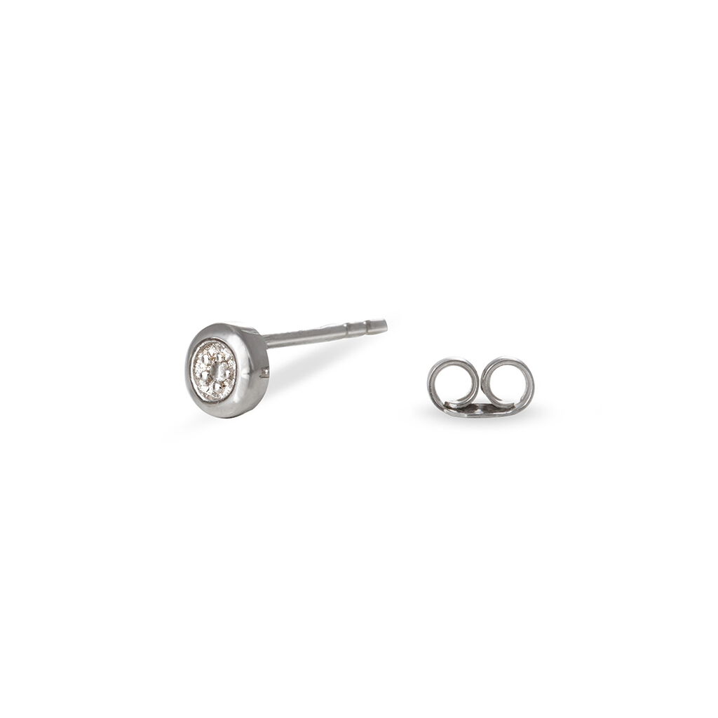 FATIANA Damen Ohrstecker Wei&szlig;gold 375 (9 Karat) Diamant Wei&szlig; 0,01 ct