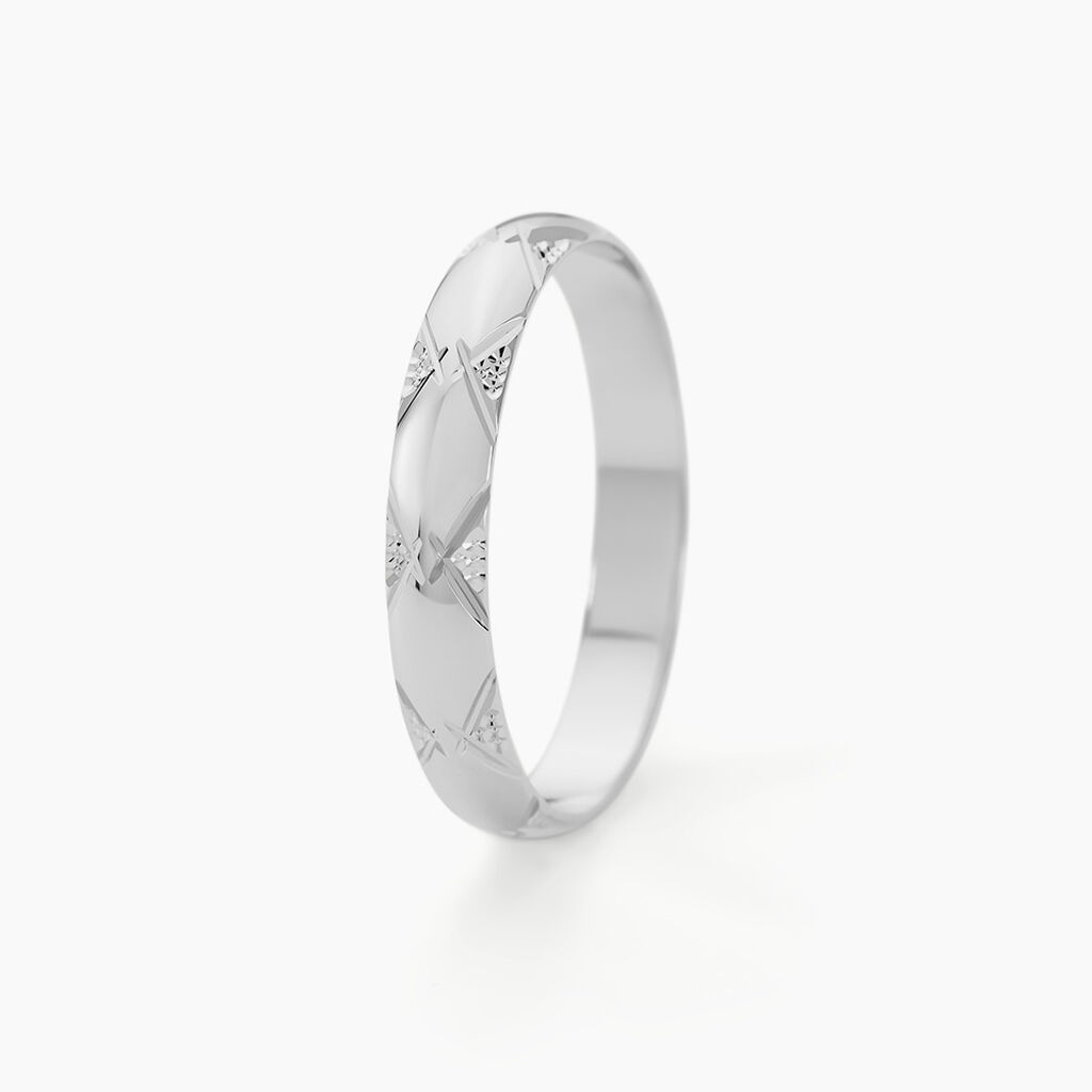 Alliance Harmonie Demi Jonc Classique Or Blanc - Spannringe Familie | OROVIVO