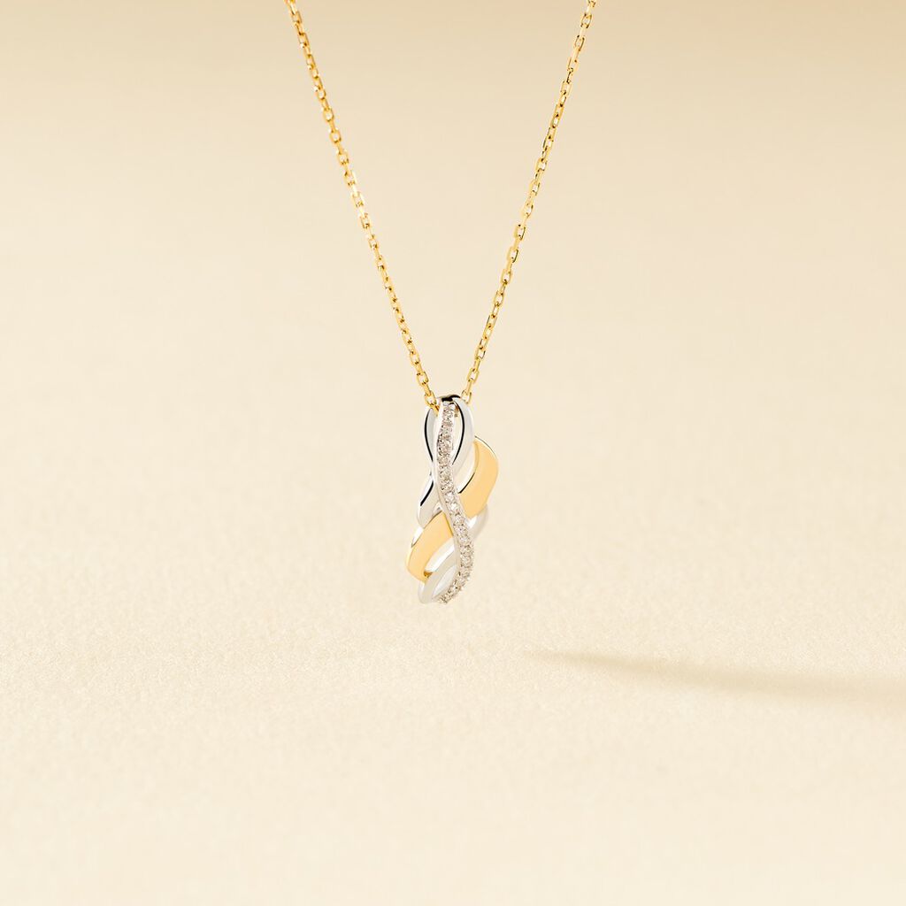 Collier Helène Or Bicolore Et Diamant - Spannringe Damen | OROVIVO