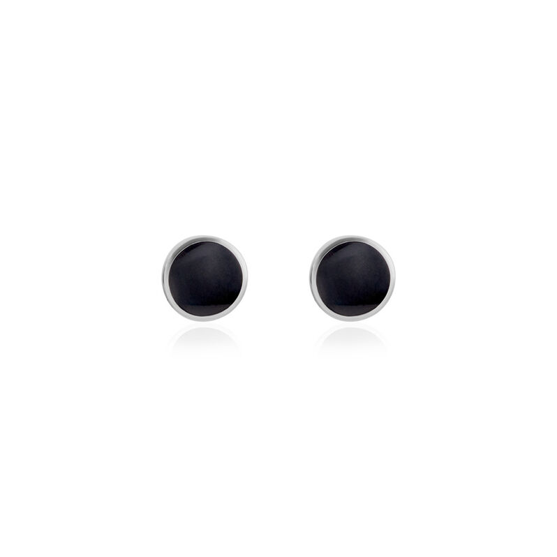 SELIRA Damen Ohrstecker Silber 925 Onyx Schwarz 0,22 ct Kreis - Ohrstecker Damen | OROVIVO