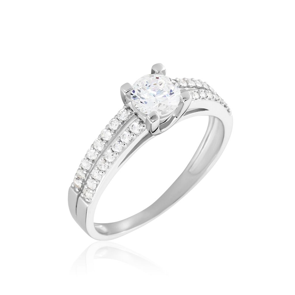 Philina Damen Ring Wei&szlig;gold 375 (9 Karat) Zirkonia Wei&szlig; 0,940 ct B 3 mm