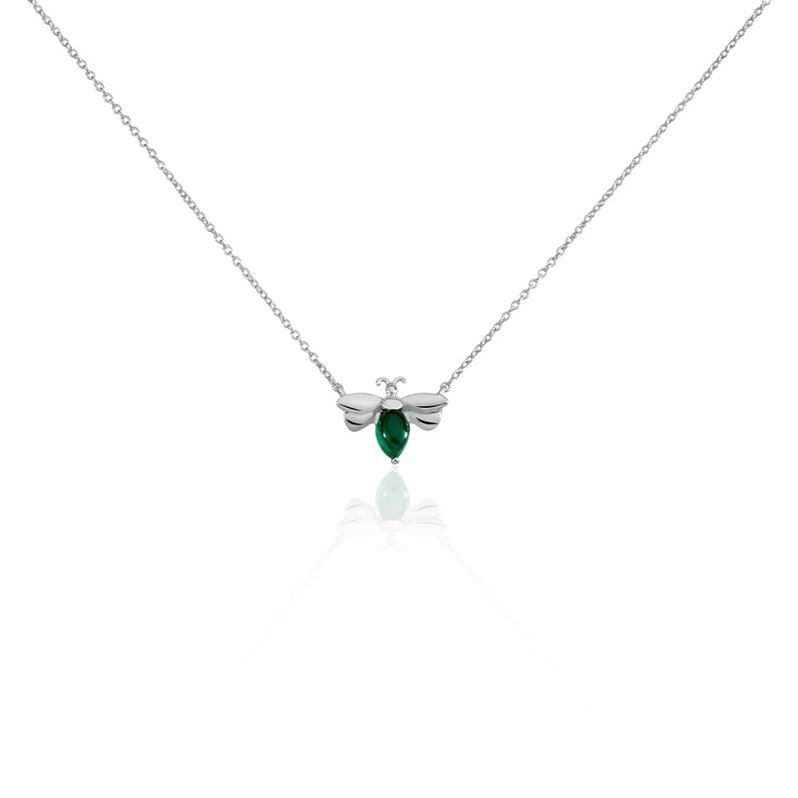 Collier Argent Rhodié Nedeleg Calcedoine - Spannringe Damen | OROVIVO