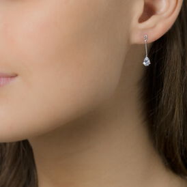 Damen Ohrstecker Lang Weißgold 375 Zirkonia - Ohrstecker lang Damen | OROVIVO