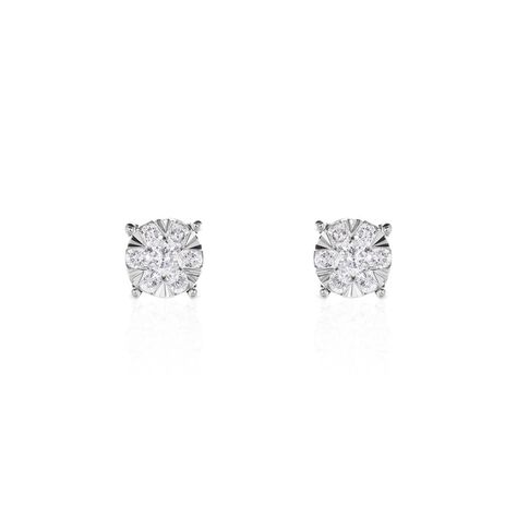 Damen Ohrstecker Weißgold 750 Diamant 0,1ct Petali  - Ohrstecker Damen | OROVIVO