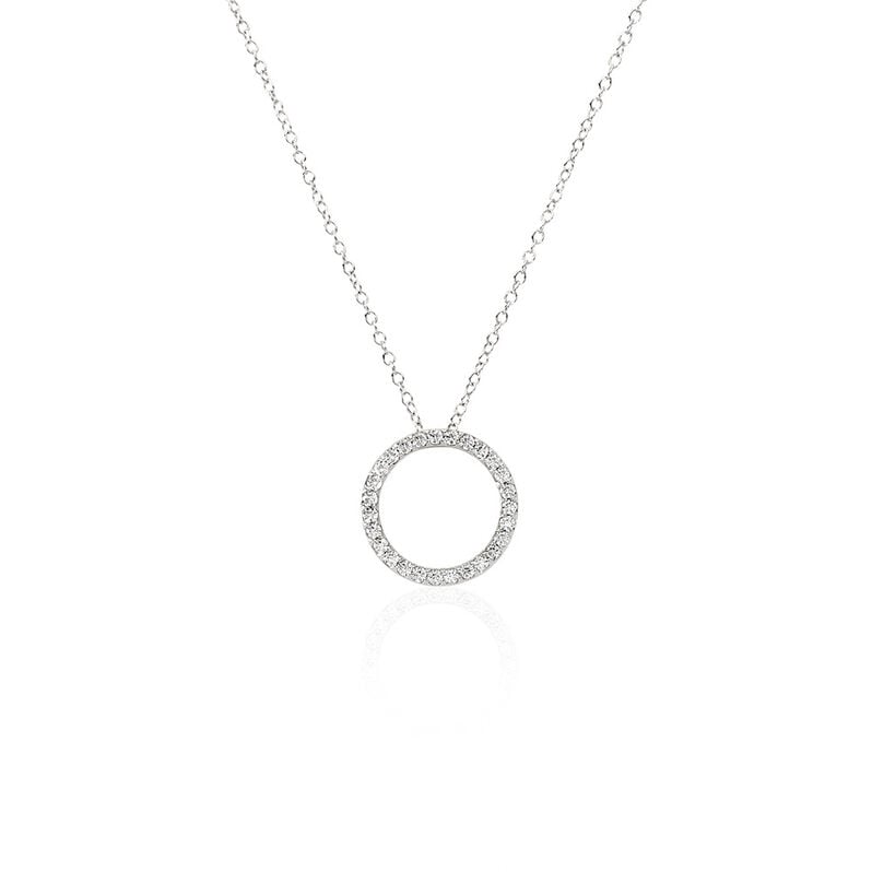 LILYANA Damen Collier Silber 925 Zirkonia Wei&szlig; 0,68 ct Kreis - Halsketten Damen | OROVIVO