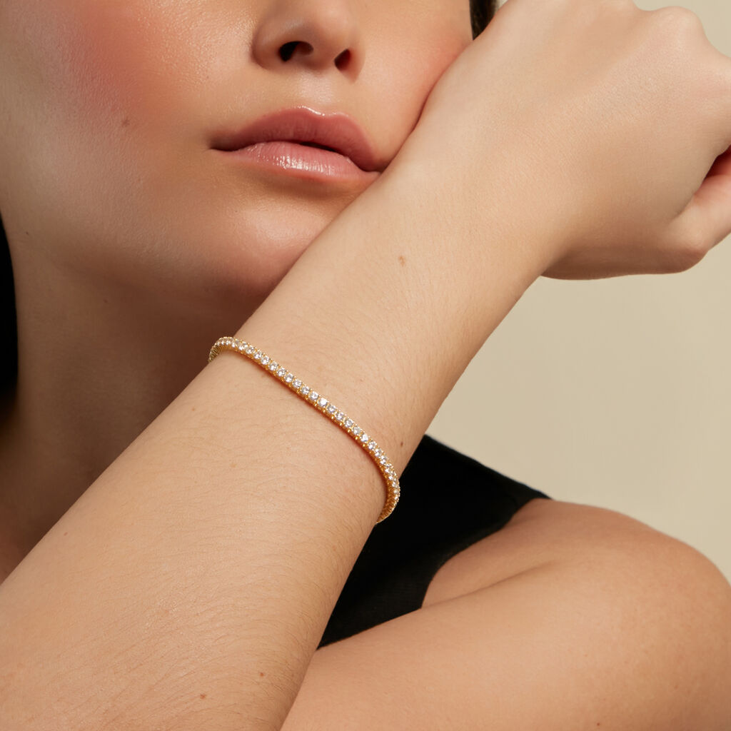 ELYRA Damen Armband Silber vergoldet 925 Zirkonia Wei&szlig; 7,16 ct