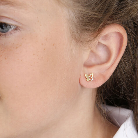 Kinder Ohrstecker Gold 333 Zirkonia Schmetterling - Ohrstecker Kinder | OROVIVO