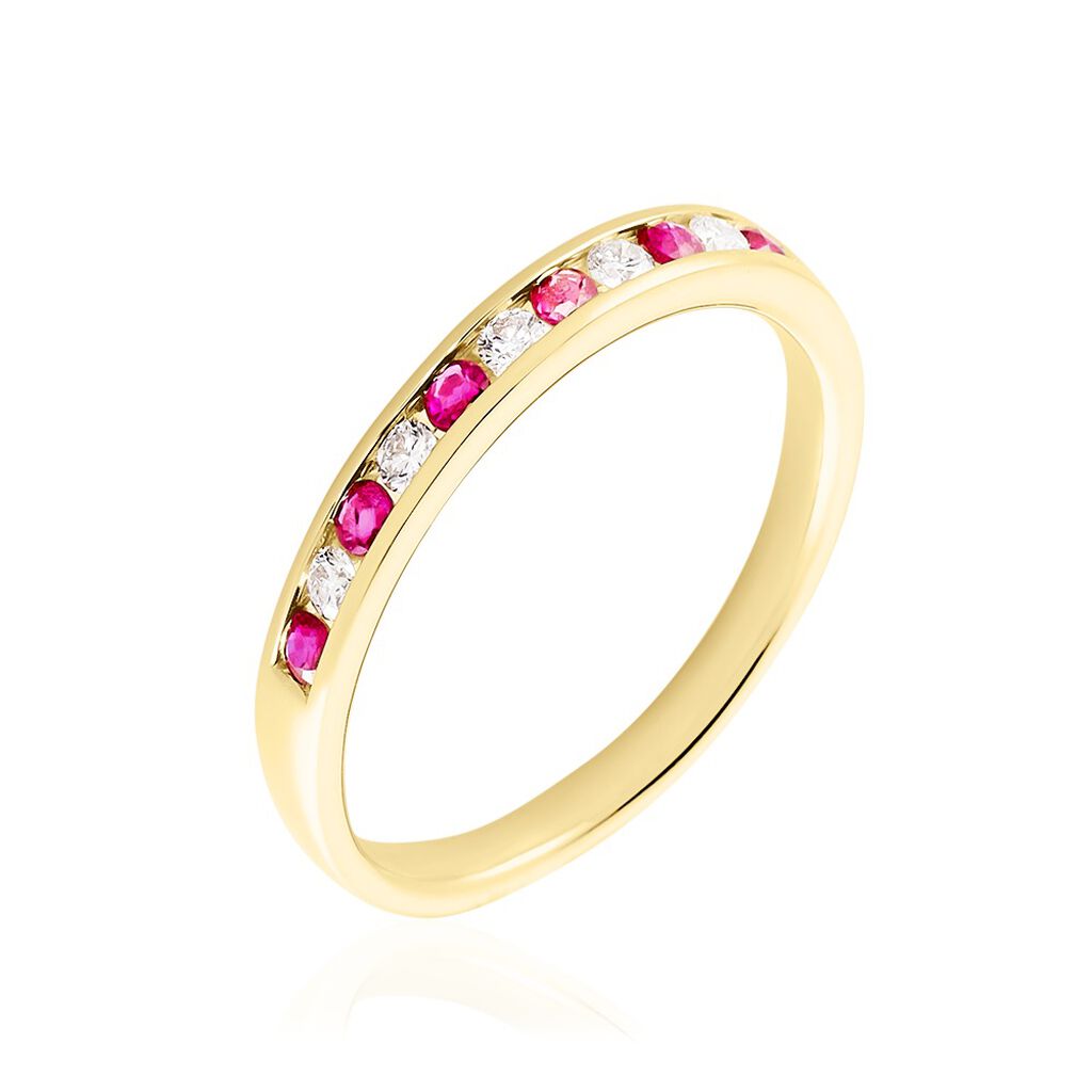 Carol Damen Ring Gold 585 (14 Karat) Rubin Rot 0,31 ct, Ring mit Stein