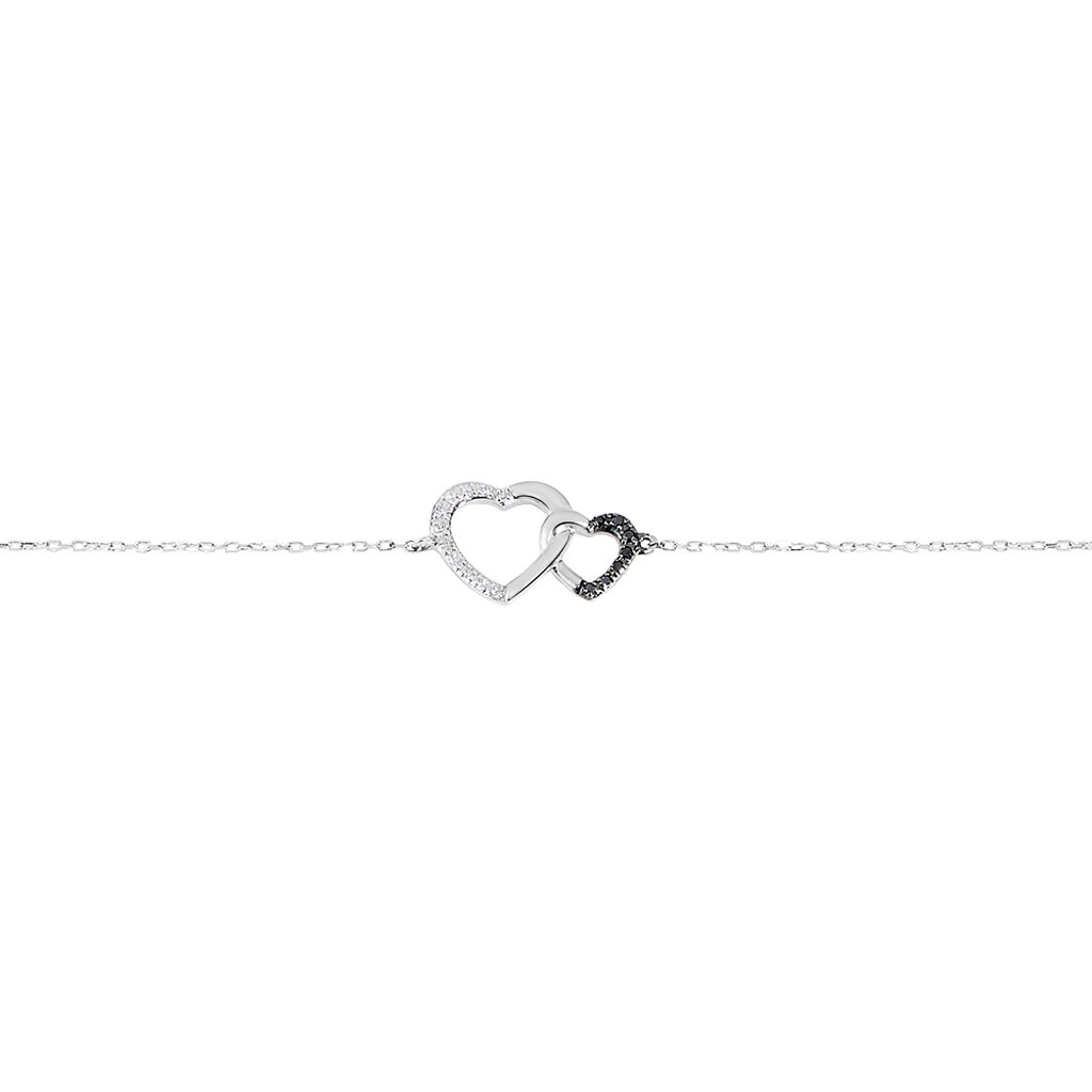 Bracelet Or Weiss Silana Double Coeur Diamant - Spannringe Damen | OROVIVO