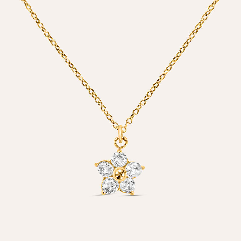 Collana Radiance Acciaio Dorato Cristallo - Spannringe Damen | OROVIVO