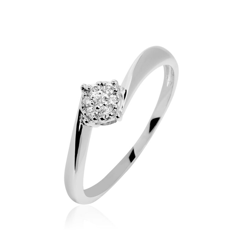 Bague Solitaire Soultana Or Blanc Diamant - Spannringe Damen | OROVIVO