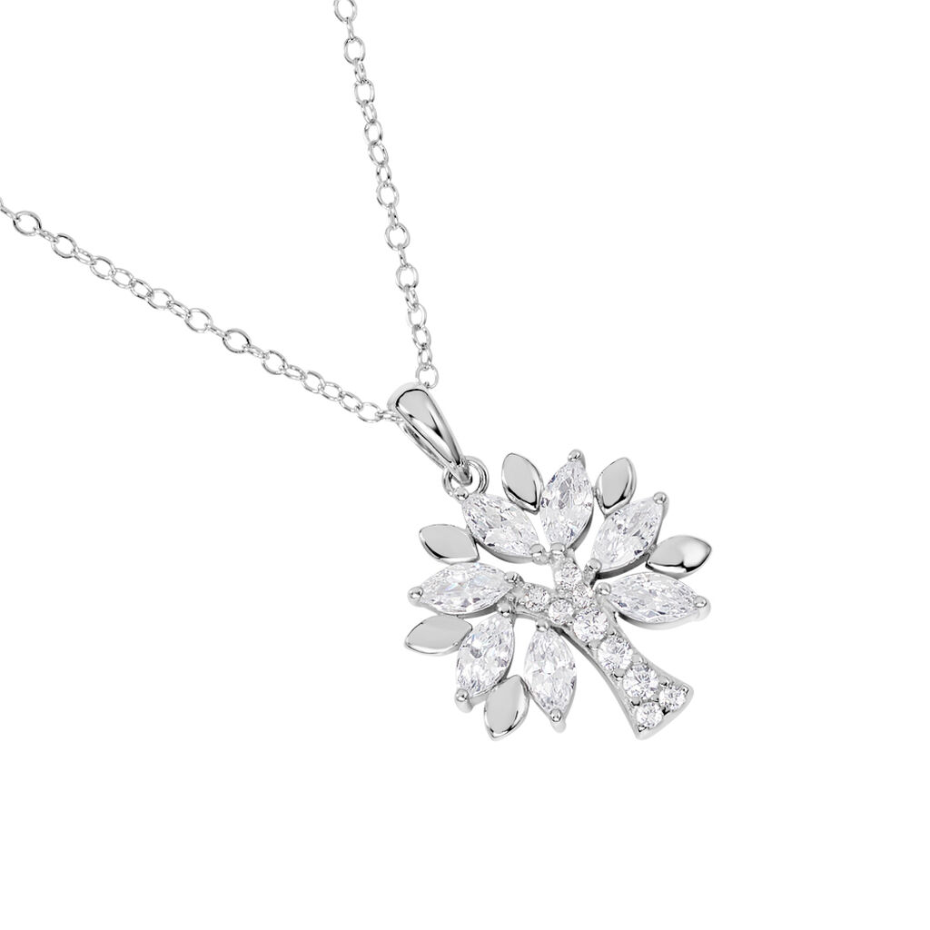 STELLA Damen Collier Silber 925 Zirkonia Wei&szlig; 1,45 ct B 1,2 mm