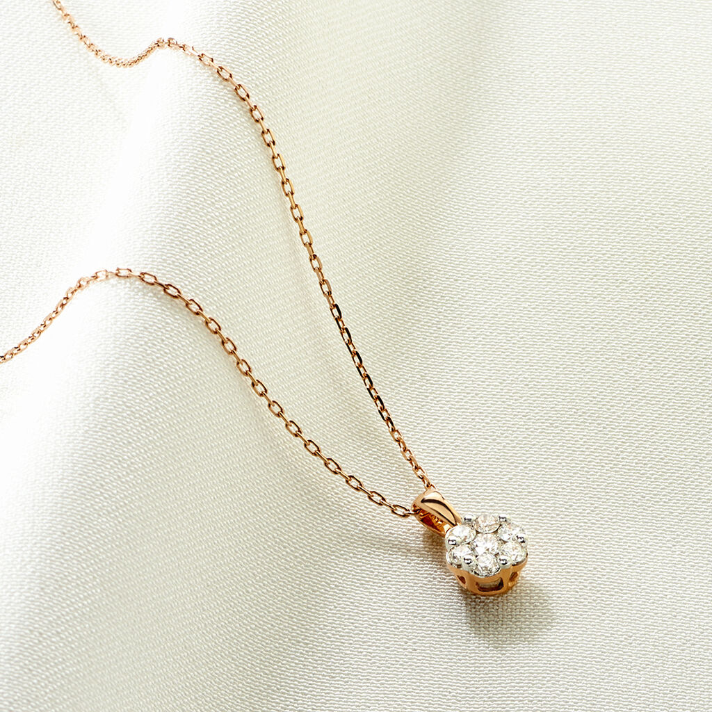MERULA Damen Collier Rosegold 375 (9 Karat) Diamant Wei&szlig; 0,16 ct