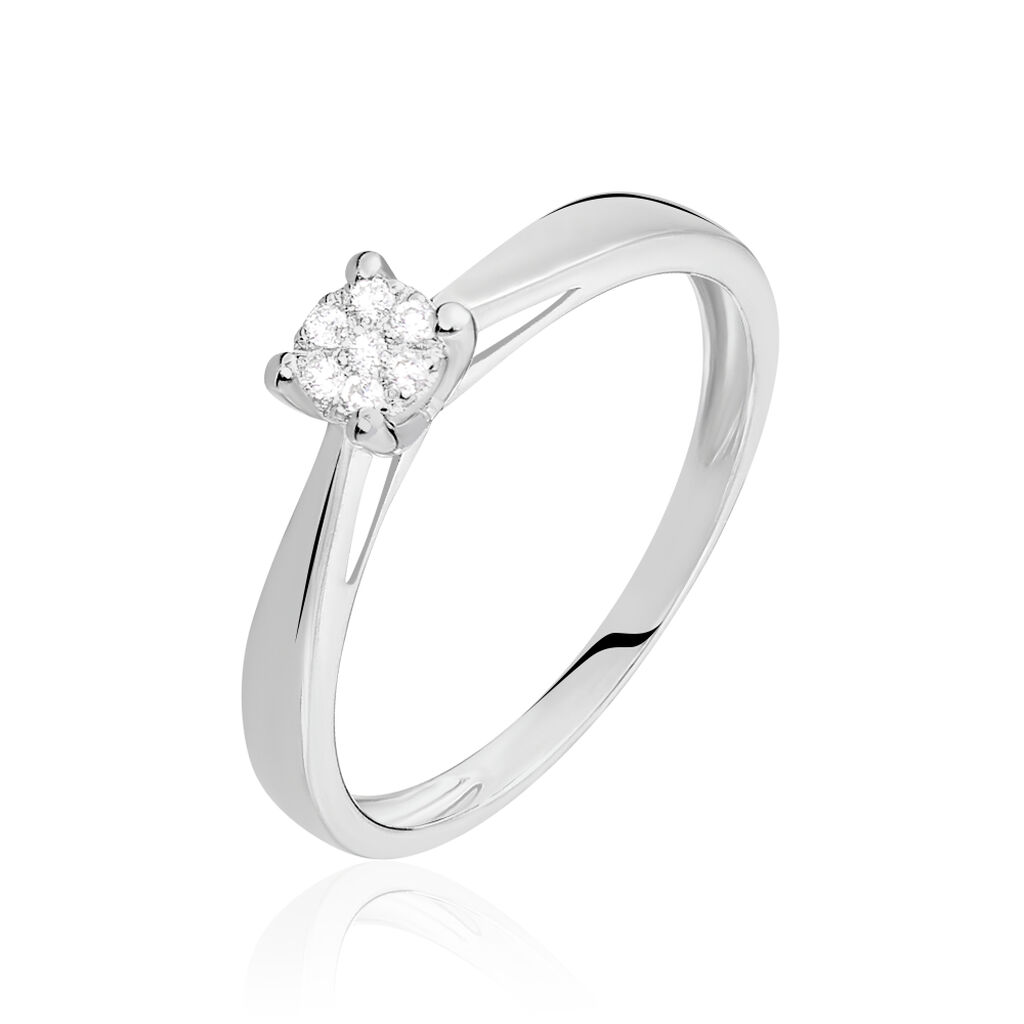 Thumbnail - GRACE Damen Ring Weißgold 375 (9 Karat) Diamant Weiß 0,07 ct, Ring mit Stein