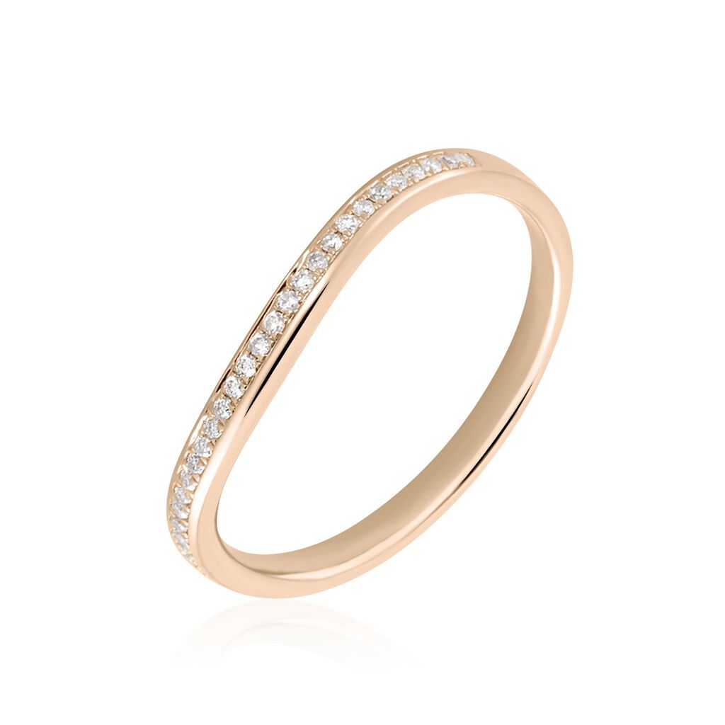 Memo Magga Damen Ring Rosegold 375 (9 Karat) Diamant Wei&szlig; 0,1 ct B 2 mm