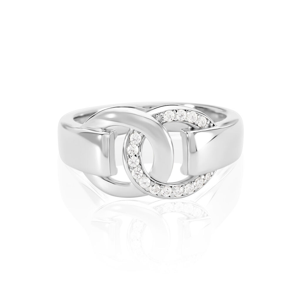 LORE Damen Ring Silber 925 Zirkonia Wei&szlig;