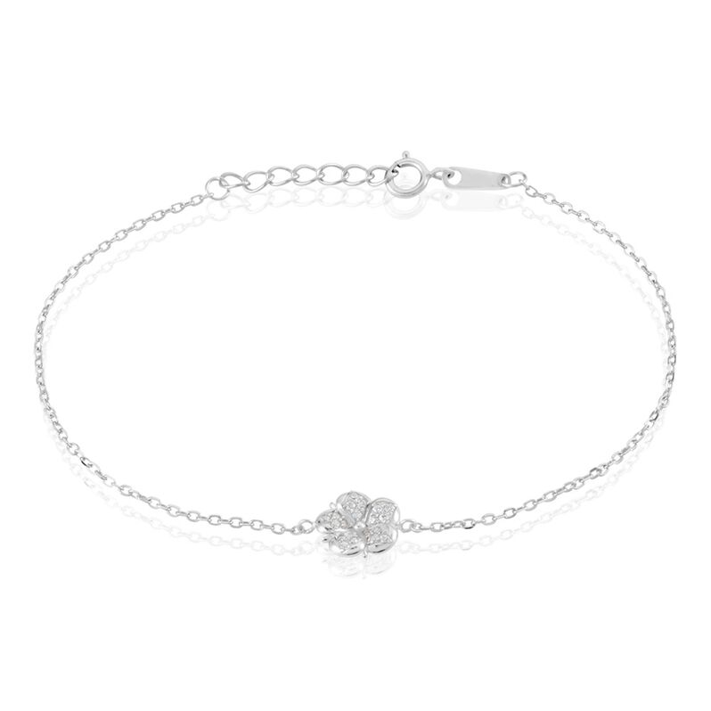 Damen Armband Silber Silber 925 Zirkonia Blume Duena 0,30mm - Armbänder mit Anhänger Damen | OROVIVO
