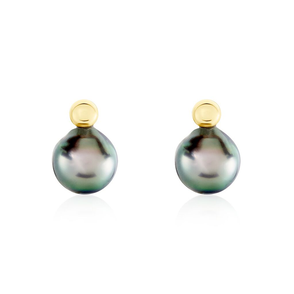 Boucles D'oreilles Or Jaune  Et Perle - Spannringe Damen | OROVIVO