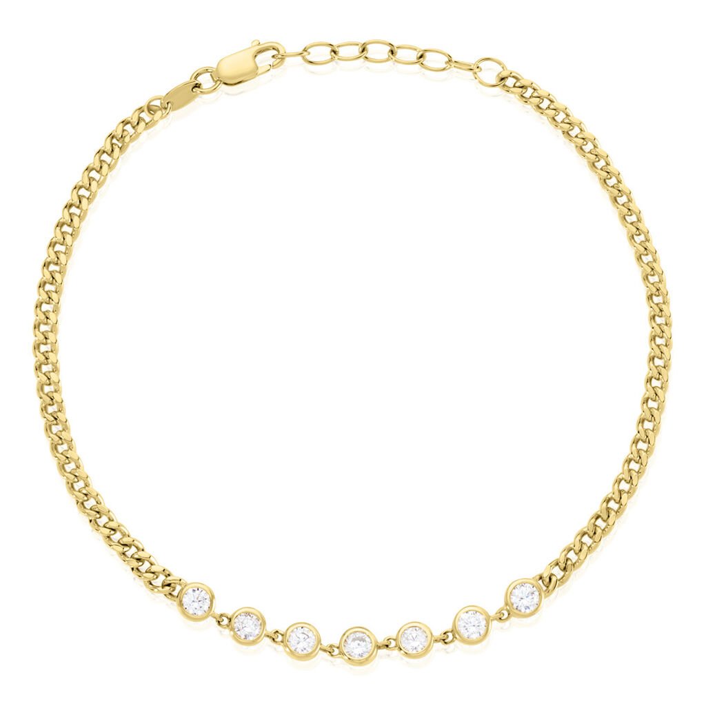 SELORA Damen Armband Silber vergoldet 925 Zirkonia Wei&szlig; 1,23 ct