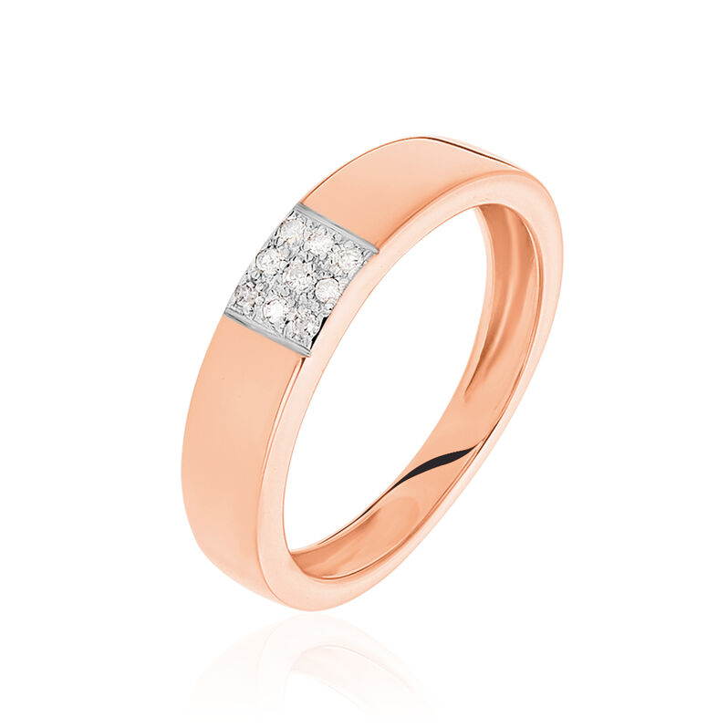 UTA Damen Ring Rosegold 333 (8 Karat) Diamant Wei&szlig; 0,040 ct Viereck - Ringe mit Stein Damen | OROVIVO