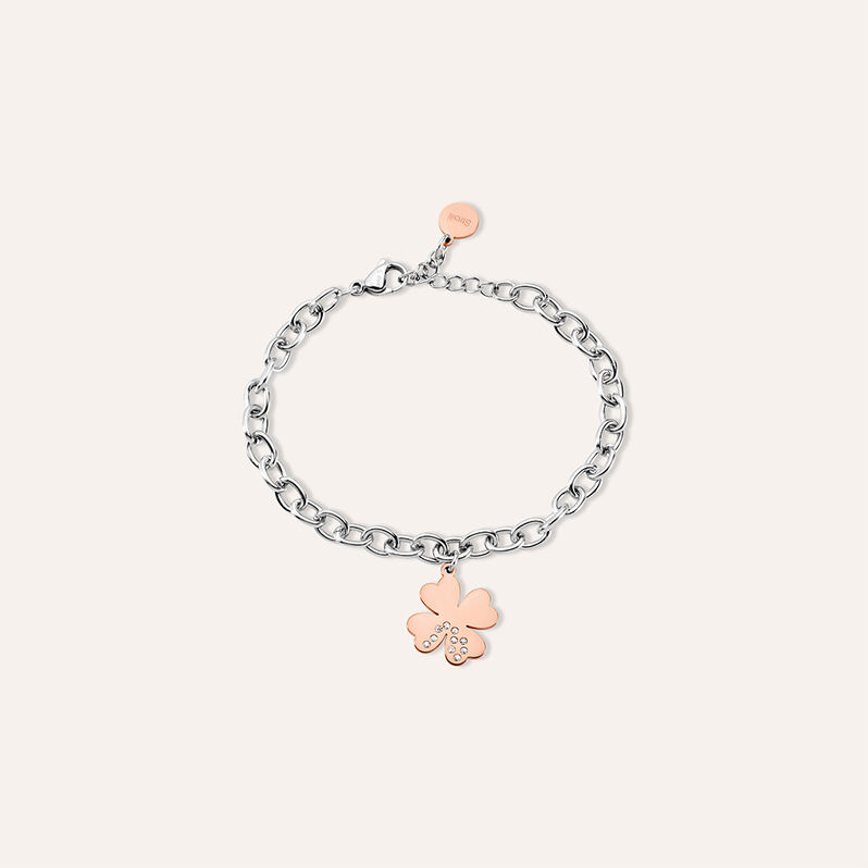 Bracciale Sunrise Acciaio Bicolore Bianco / Rosa Cristallo - Spannringe Damen | OROVIVO