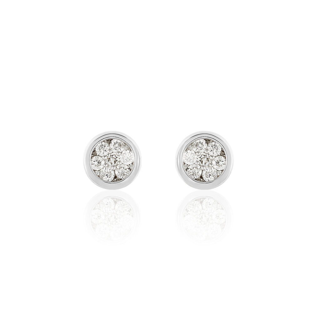Damen Ohrstecker Weißgold 375 Diamant 0,17ct Elina  - Ohrstecker Damen | OROVIVO