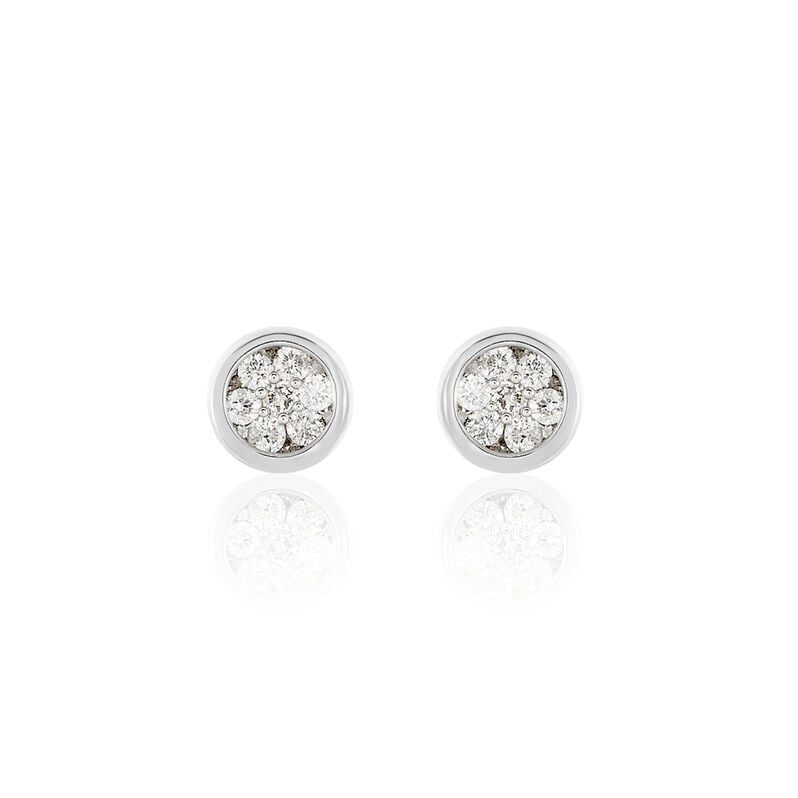 Damen Ohrstecker Weißgold 375 Diamant 0,17ct Elina  - Ohrstecker Damen | OROVIVO