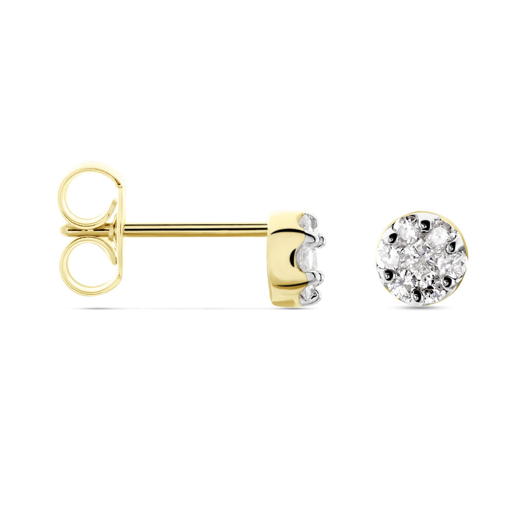 Damen Ohrstecker Gold 375 Diamant 0,26ct Kreis Bloom  - Ohrstecker Damen | OROVIVO