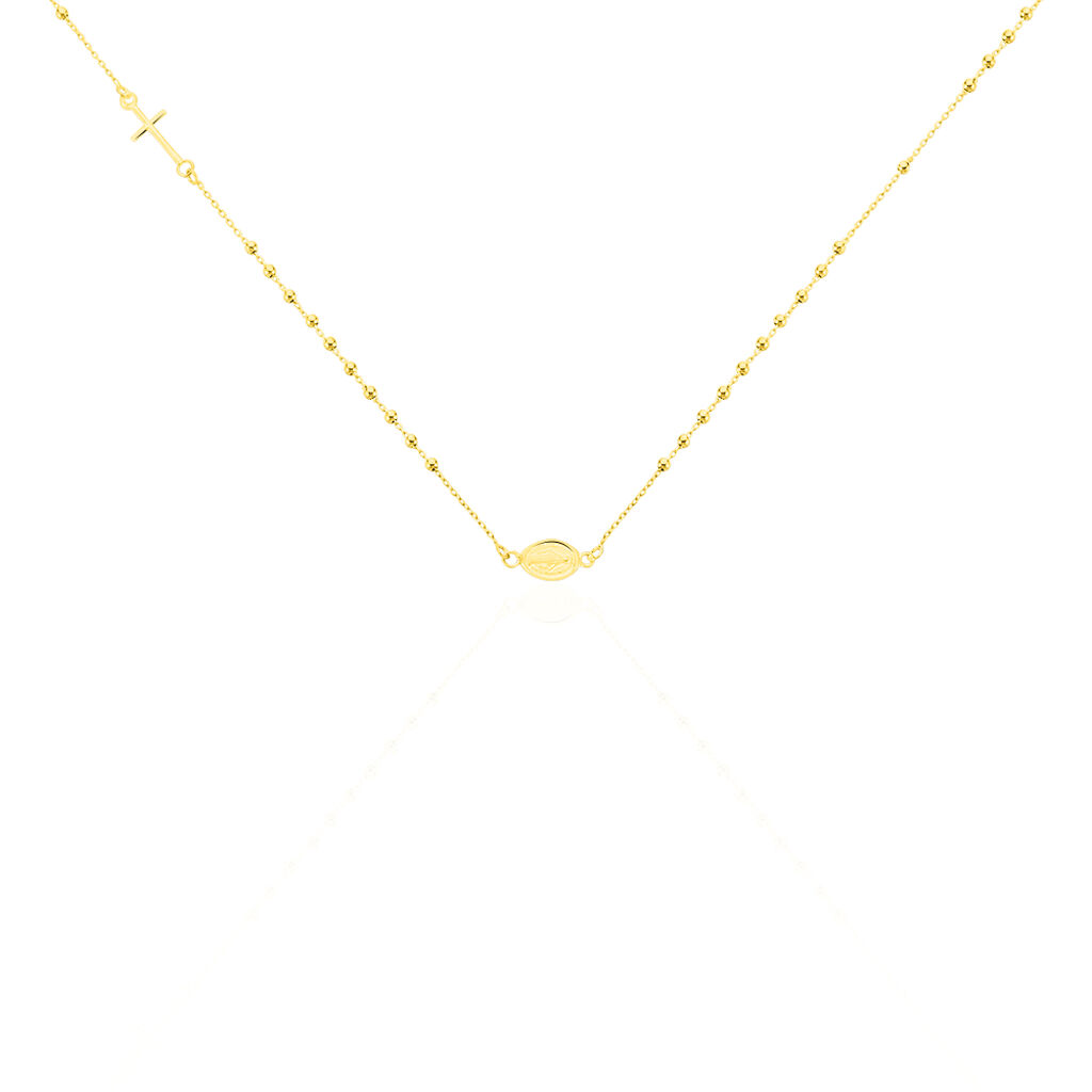 ATA Damen Collier Gold 375 (9 Karat) Religiöses Kreuz, Collier ohne Stein