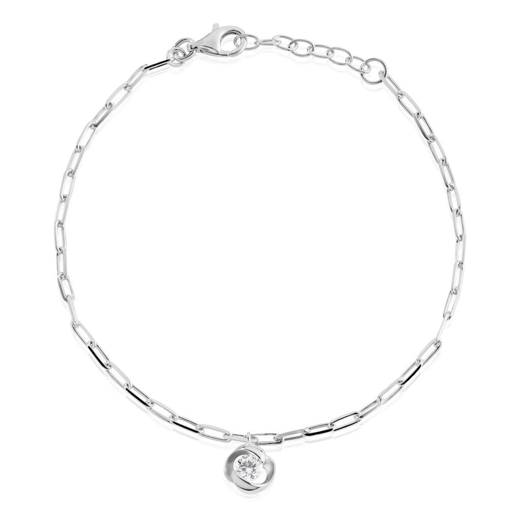 LUCY Damen Armband Silber 925 Zirkonia Weiß 0,400 ct Blume, Armband mit Stein