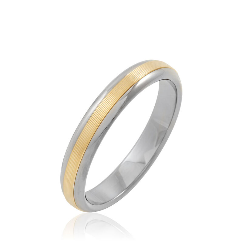 Alliance Len Ruban Plat Or Bicolore - Spannringe Unisex | OROVIVO