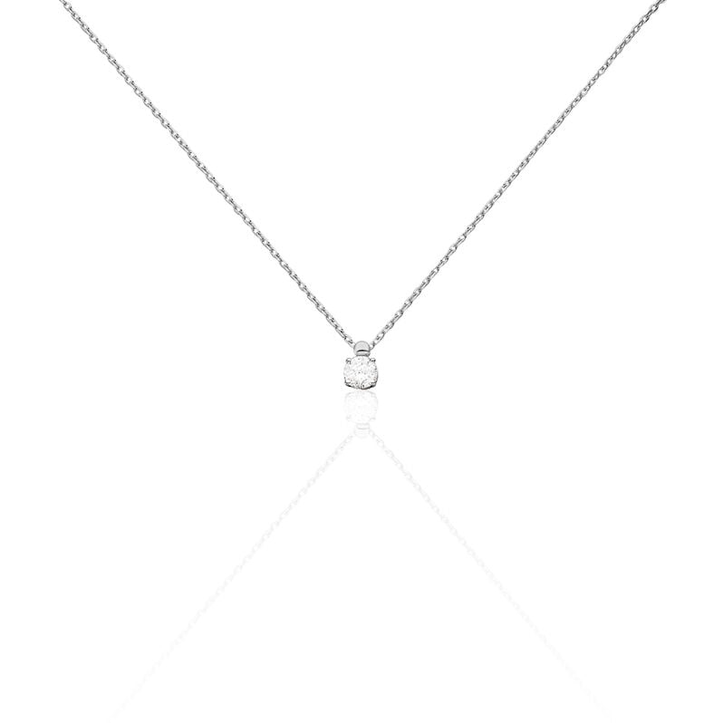 Damen Collier Wei&szlig;gold 375 (9 Karat) Zirkonia Wei&szlig; 0,940 ct Kreis - Halsketten Damen | OROVIVO