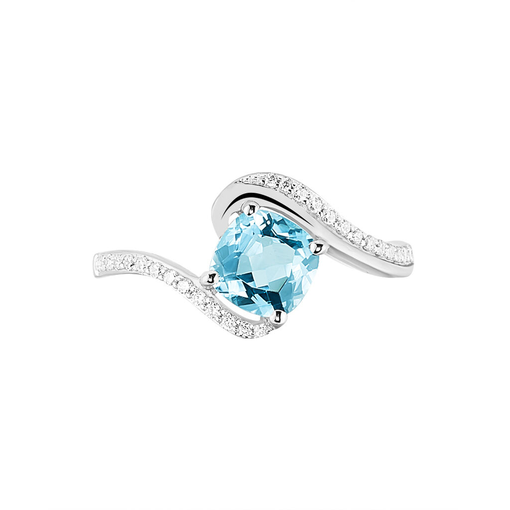 Bague Maria-serena Or Blanc Topaze Et Oxyde De Zirconium - Spannringe Damen | OROVIVO