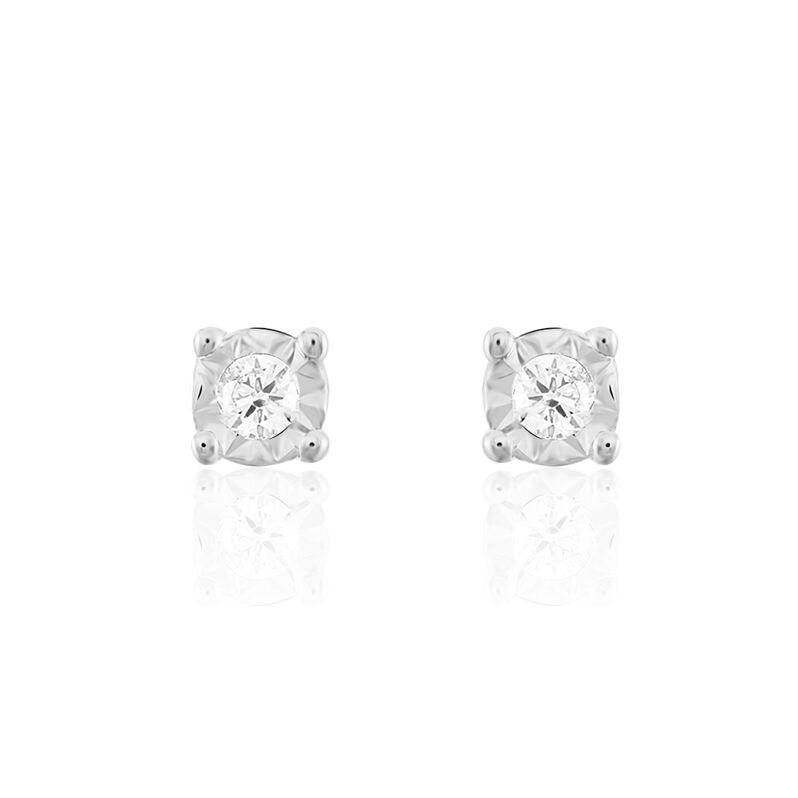 Illusion Damen Ohrstecker Wei&szlig;gold 375 (9 Karat) Diamant Wei&szlig; 0,03 ct - Ohrstecker Damen | OROVIVO