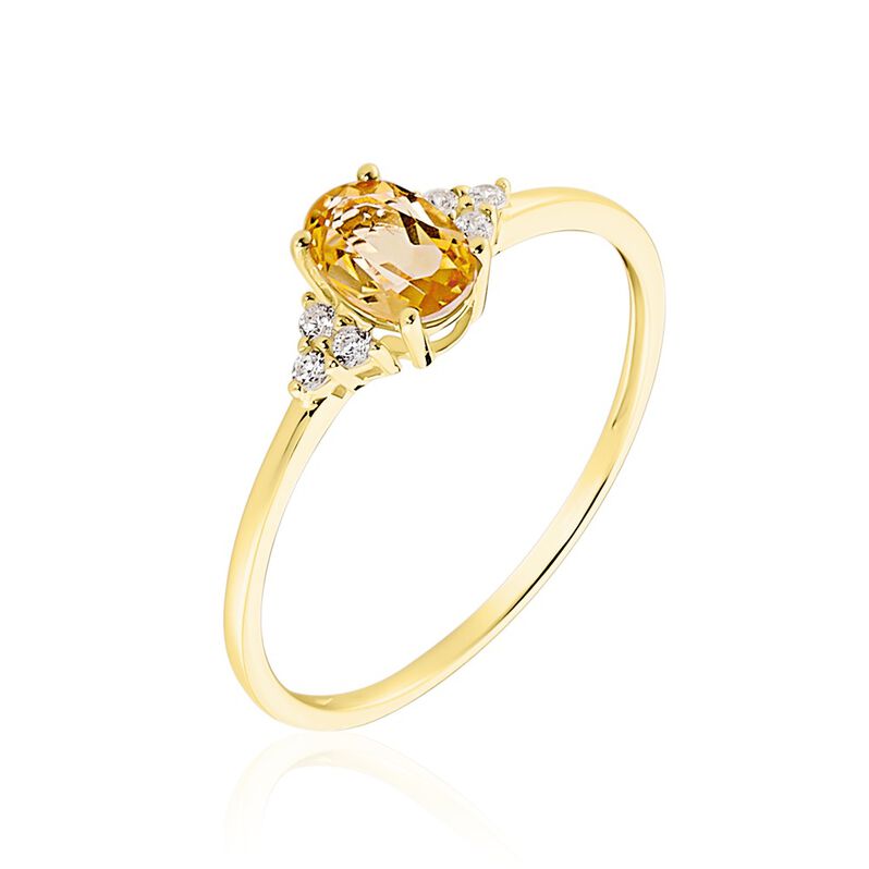 Bague Maurin Or Jaune Citrine Oxyde De Zirconium - Spannringe Damen | OROVIVO
