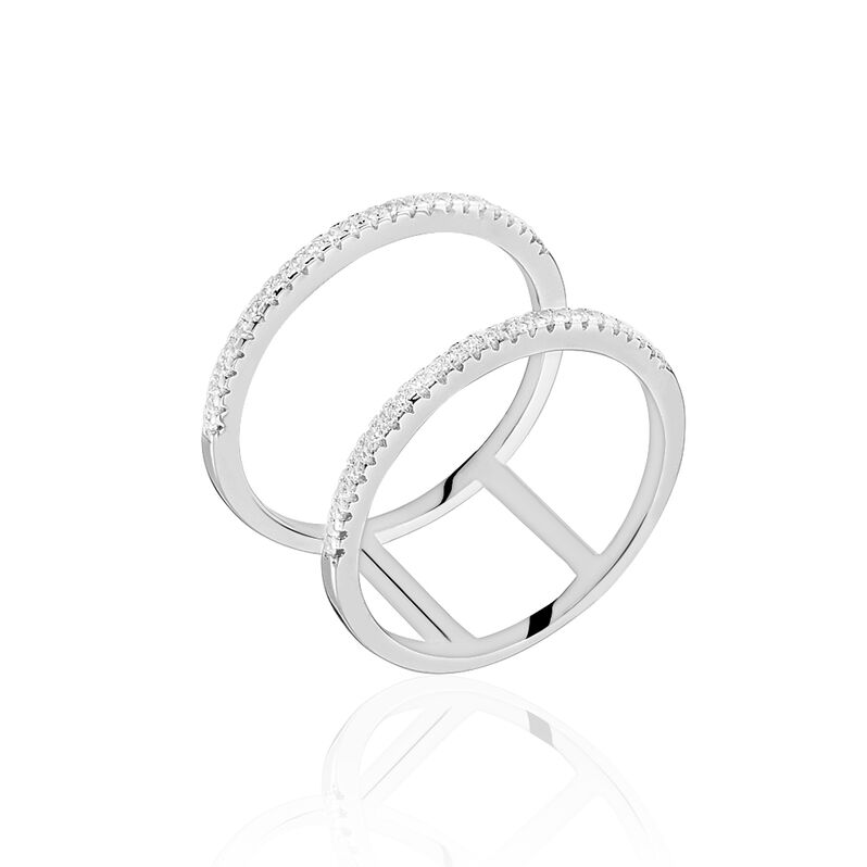 Bague Kiera Argent Blanc Oxyde De Zirconium - Spannringe Unisex | OROVIVO