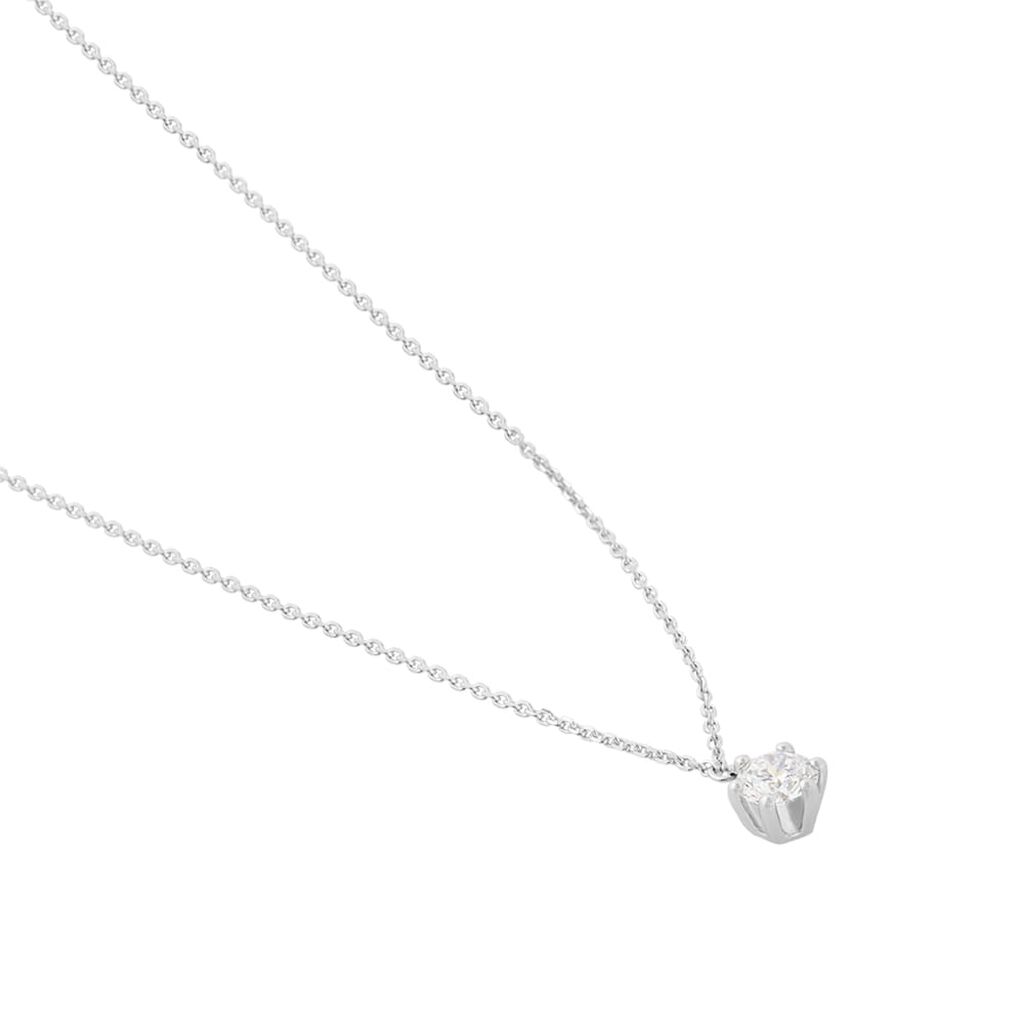 Sonate Damen Collier Weißgold 750 (18 Karat) Synthetischer Diamant Weiß 0,72 ct - Halsketten Damen | OROVIVO