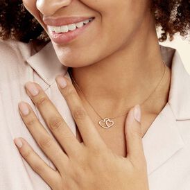 Damen Halskette Messing 18 Karat Vergoldet Zirkonia Herz Alexandra - Herzketten  | OROVIVO
