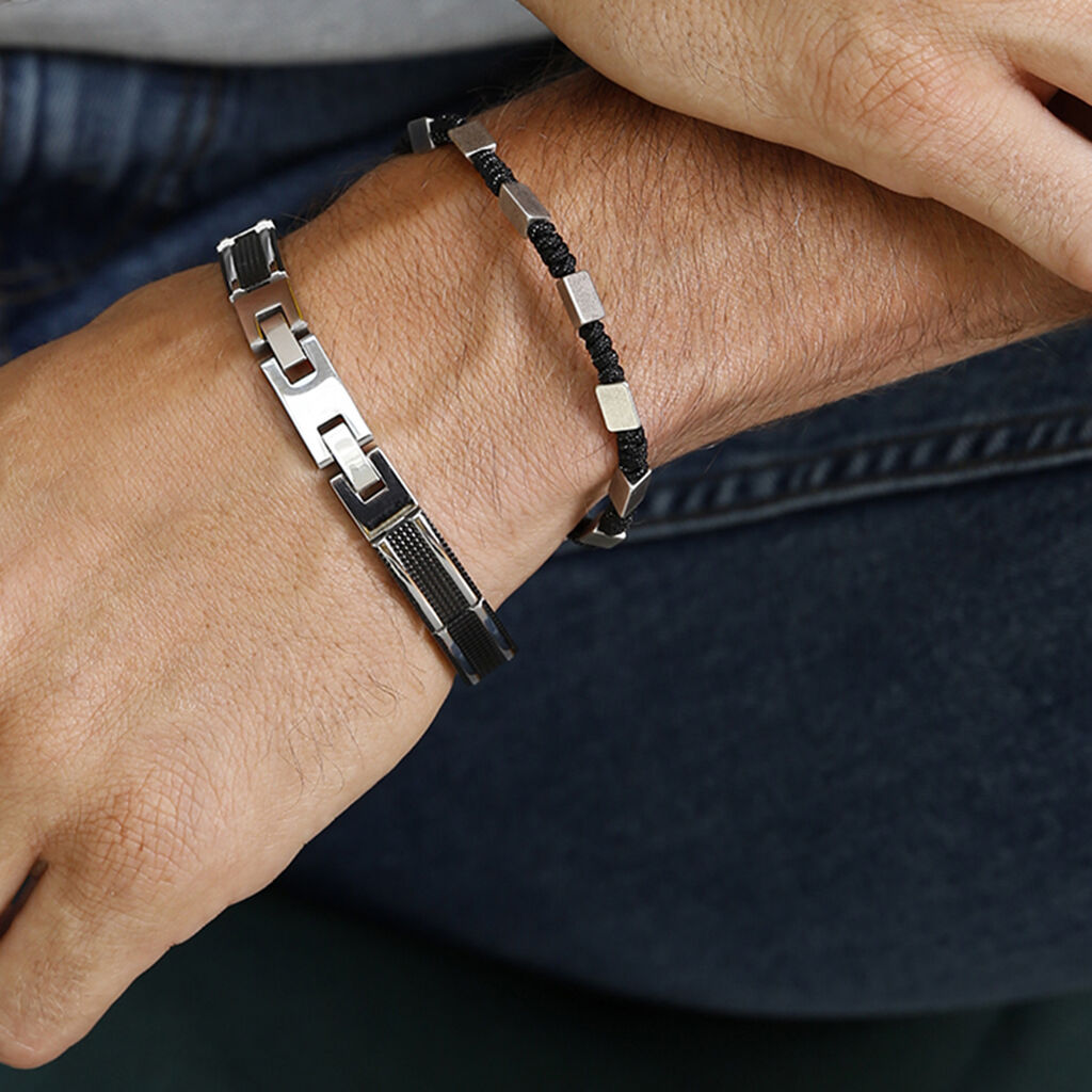Herrenarmband Textil Geflochten Edelstahl - Armbänder Herren | OROVIVO