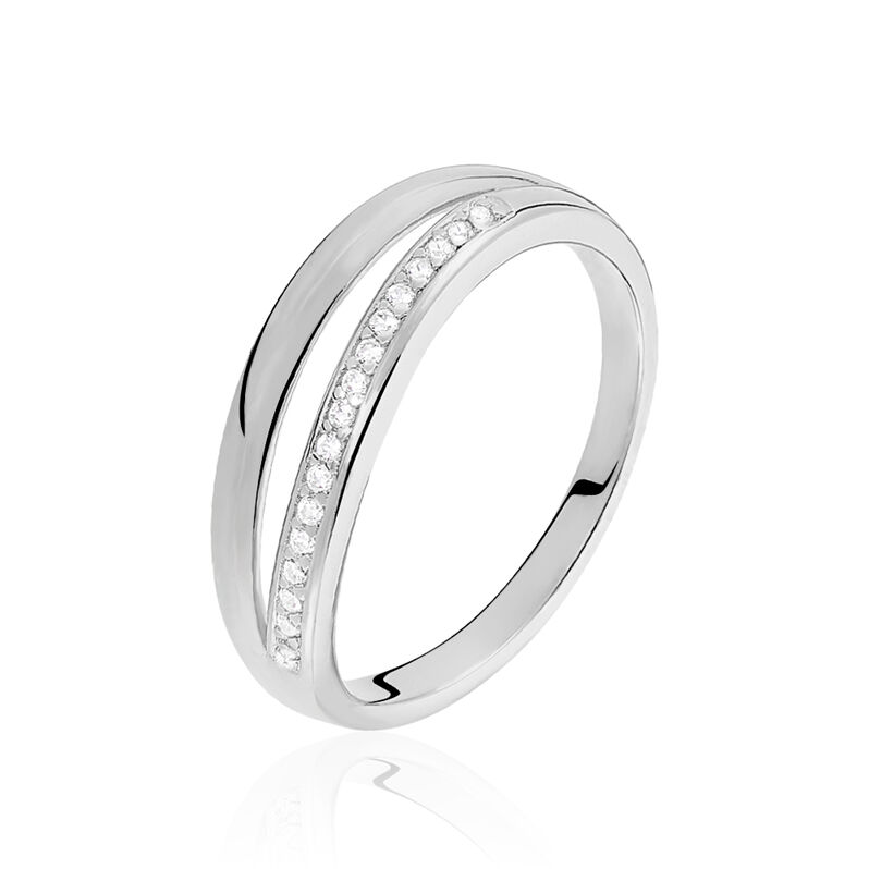 CELIMENTE Damen Ring Silber Silber 925 Zirkonia Wei&szlig; - Ringe mit Stein Damen | OROVIVO
