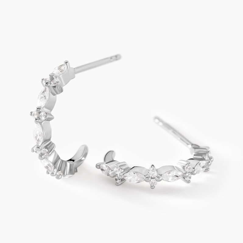 Créoles Naura Argent Weiss Oxyde De Zirconium - Spannringe Damen | OROVIVO