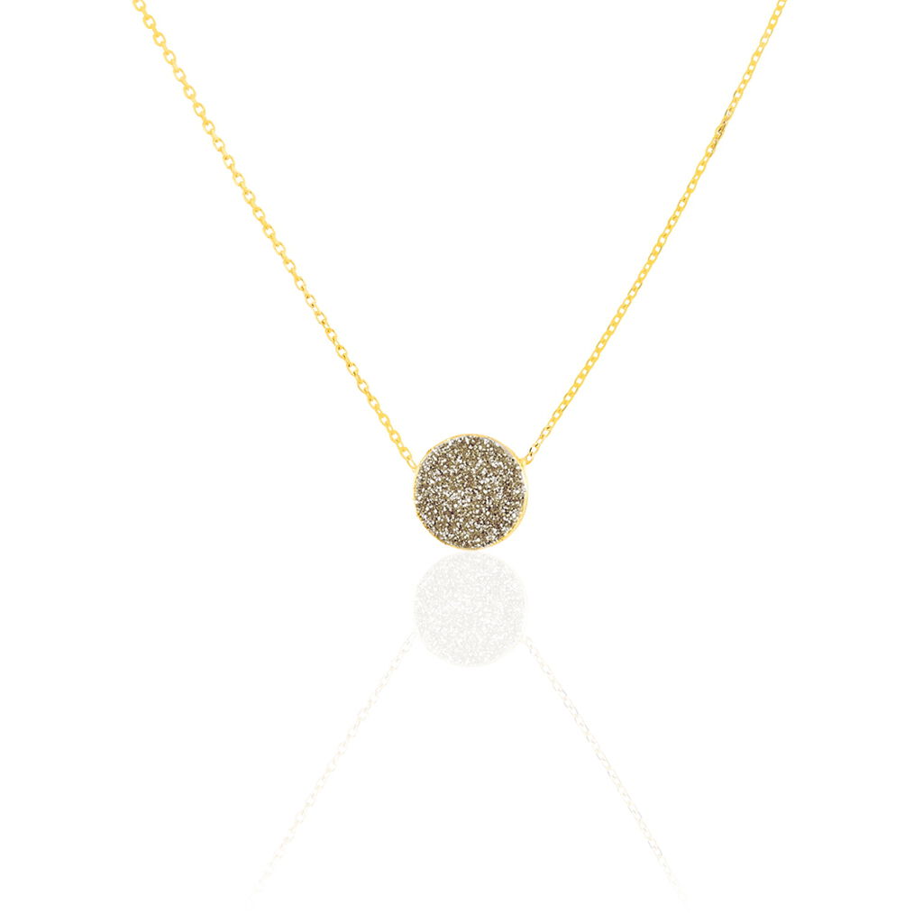 Damen Halskette Gold 375 Glitzer, Collier ohne Stein