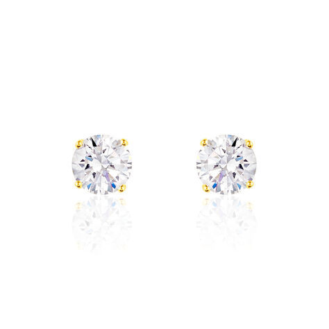 Damen Ohrstecker Gold 375 Zirkonia 5mm - Ohrstecker Damen | OROVIVO