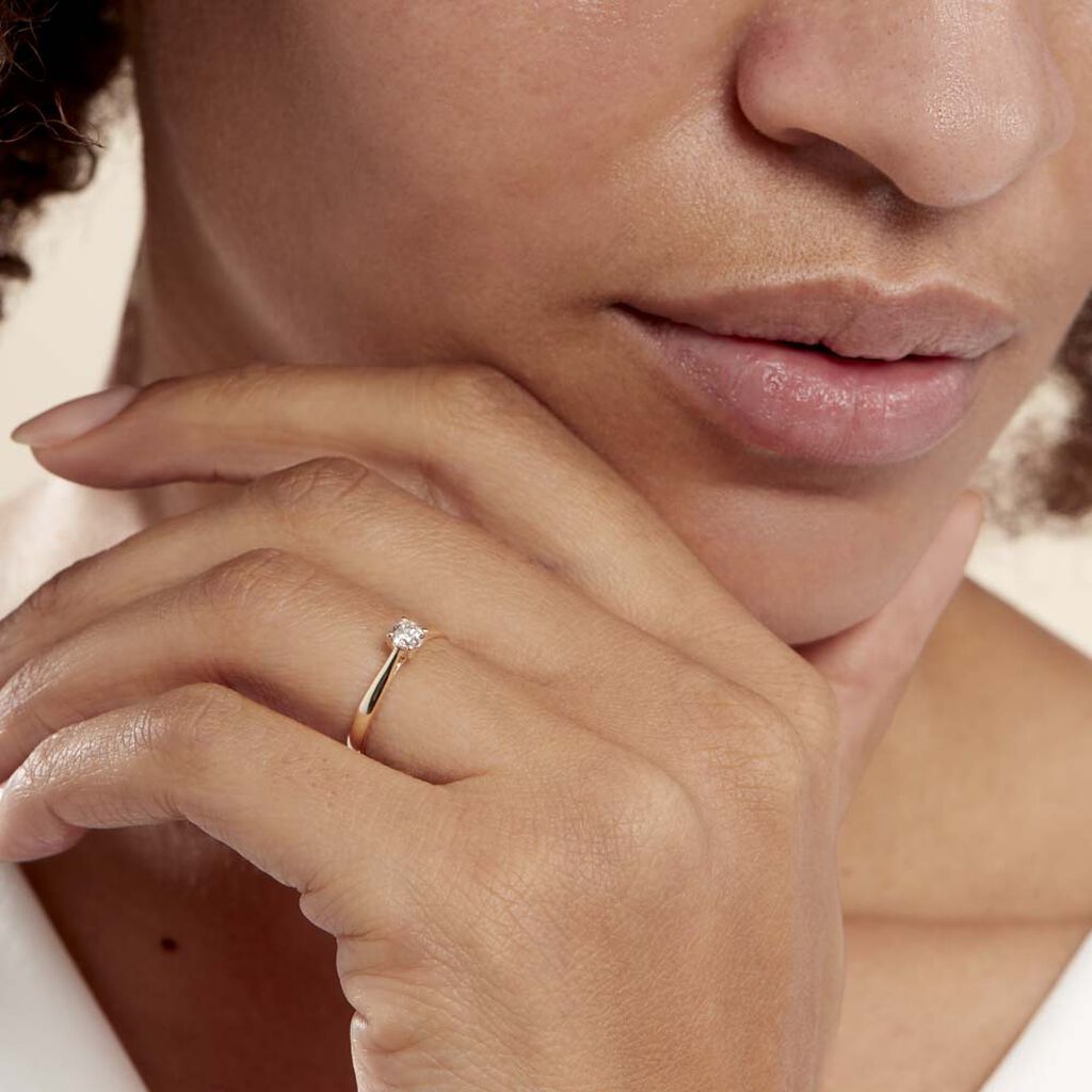 Bague Solitaire Victoria Or Jaune Diamant - Spannringe Damen | OROVIVO