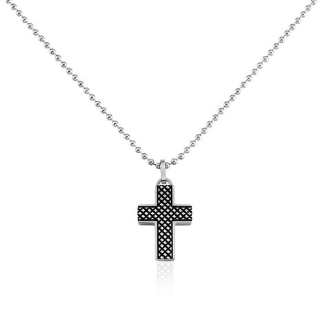 Herren Halskette Edelstahl Schwarz Kreuz - Halsketten Herren | OROVIVO