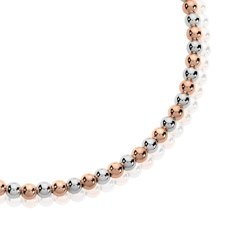 Damen Collier Silber Bicolor Silber/Roségold 925 Geometrisch Zayla 4,5cm 50mm - Halsketten Damen | OROVIVO